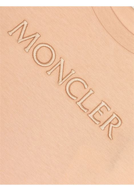 T-Shirt Rosa Con Logo Lettering Ricamato MONCLER ENFANT | 954-8C00016 89AT9516